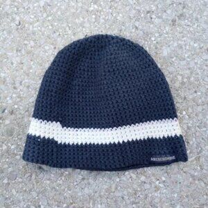 Abercrombie & Fitch Men's Navy Blue And White Hat